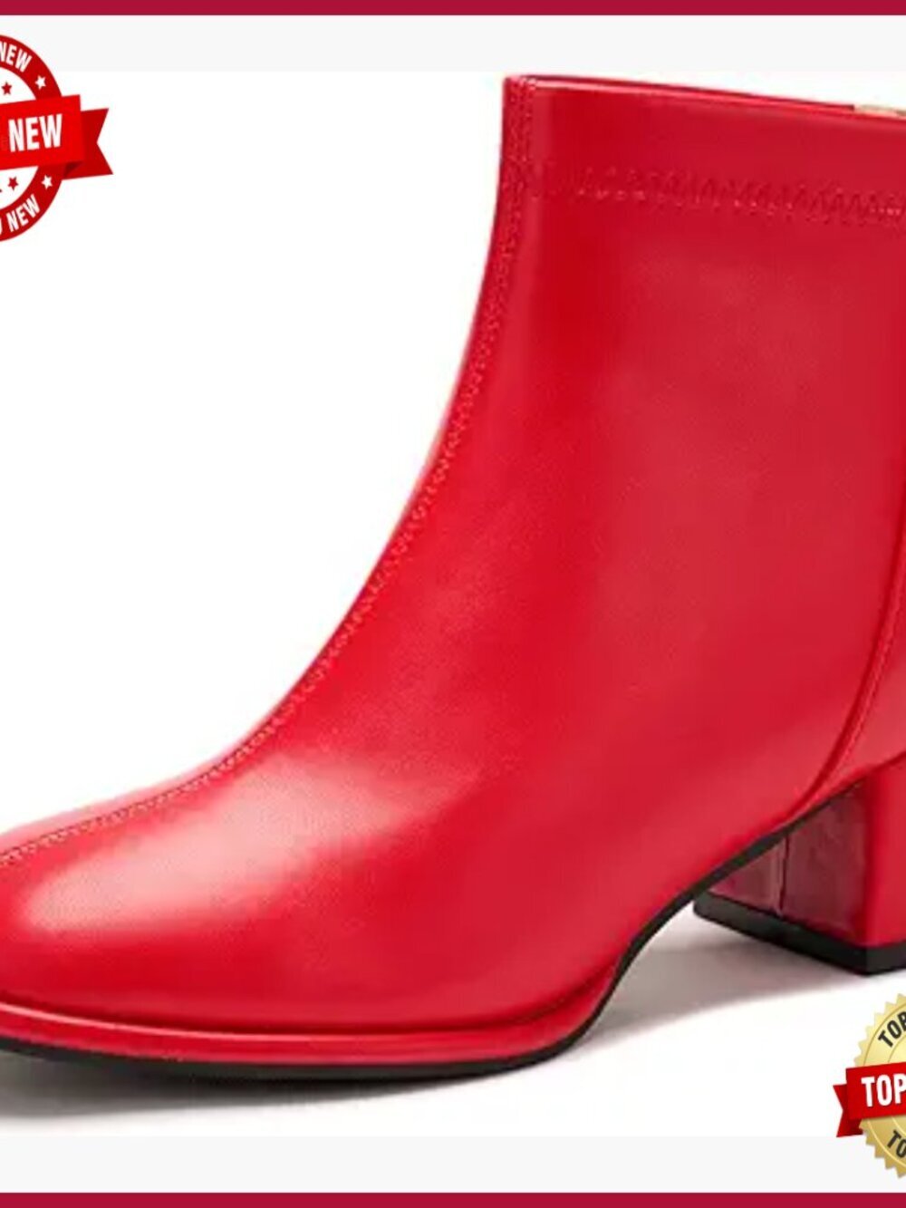 Chunky Block Heel Ankle Booties Back Zip Fall Short Boots Women's Shoes